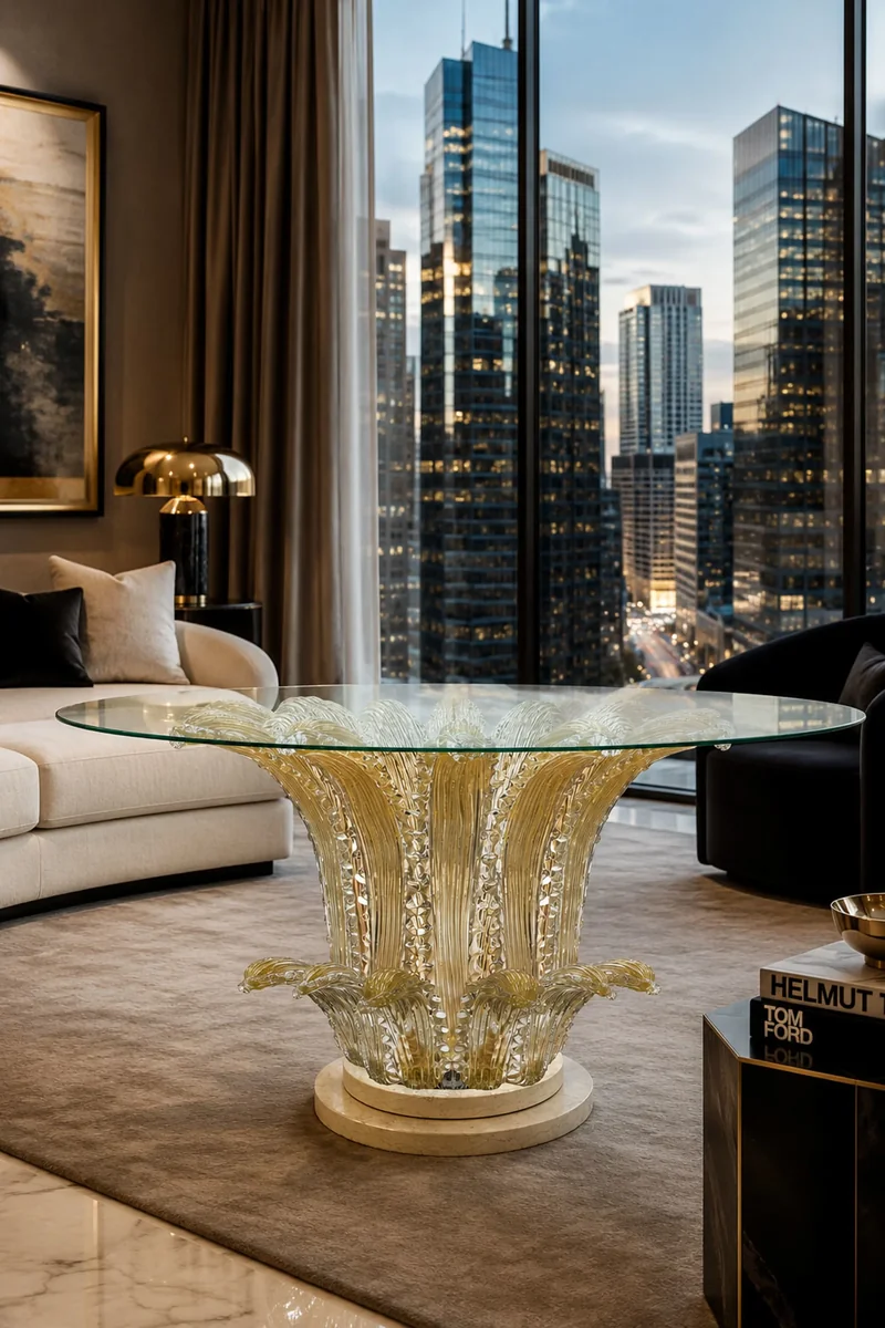Gold Cactus glass table